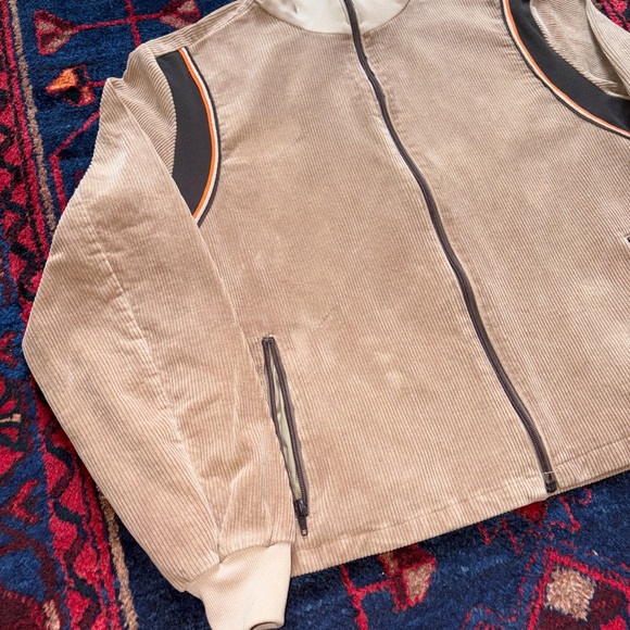 Vintage 80s Utex Corduroy Striped Zip Bomber Jacket - Picture 6 of 13